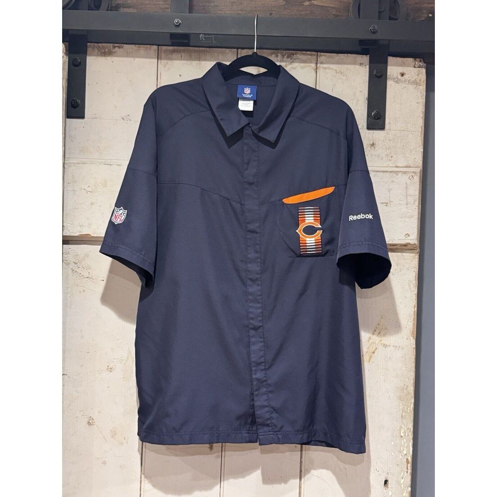 NFL Chicago Bears On Field‎ Gear Reebok Snap Button Shirt Men's Size M
